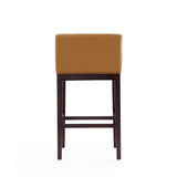 Kingsley Barstool in Camel and Dark Walnut (set of 2) by Manhattan Comfort at Eve Furniture