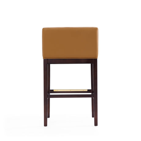 Kingsley Barstool in Camel and Dark Walnut (set of 3) by Manhattan Comfort at Eve Furniture