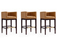 Kingsley Barstool in Camel and Dark Walnut (set of 3) by Manhattan Comfort at Eve Furniture