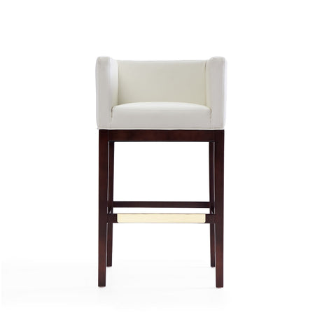 Kingsley Barstool in Ivory and Dark Walnut by Manhattan Comfort at Eve Furniture