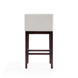 Kingsley Barstool in Ivory and Dark Walnut (set of 2) by Manhattan Comfort at Eve Furniture