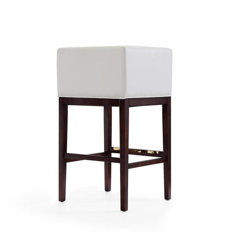 Kingsley Barstool in Ivory and Dark Walnut (set of 2) by Manhattan Comfort at Eve Furniture