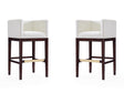 Kingsley Barstool in Ivory and Dark Walnut (set of 2) by Manhattan Comfort at Eve Furniture