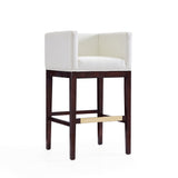 Kingsley Barstool in Ivory and Dark Walnut (set of 3) by Manhattan Comfort at Eve Furniture