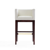 Kingsley Barstool in Ivory and Dark Walnut (set of 3) by Manhattan Comfort at Eve Furniture