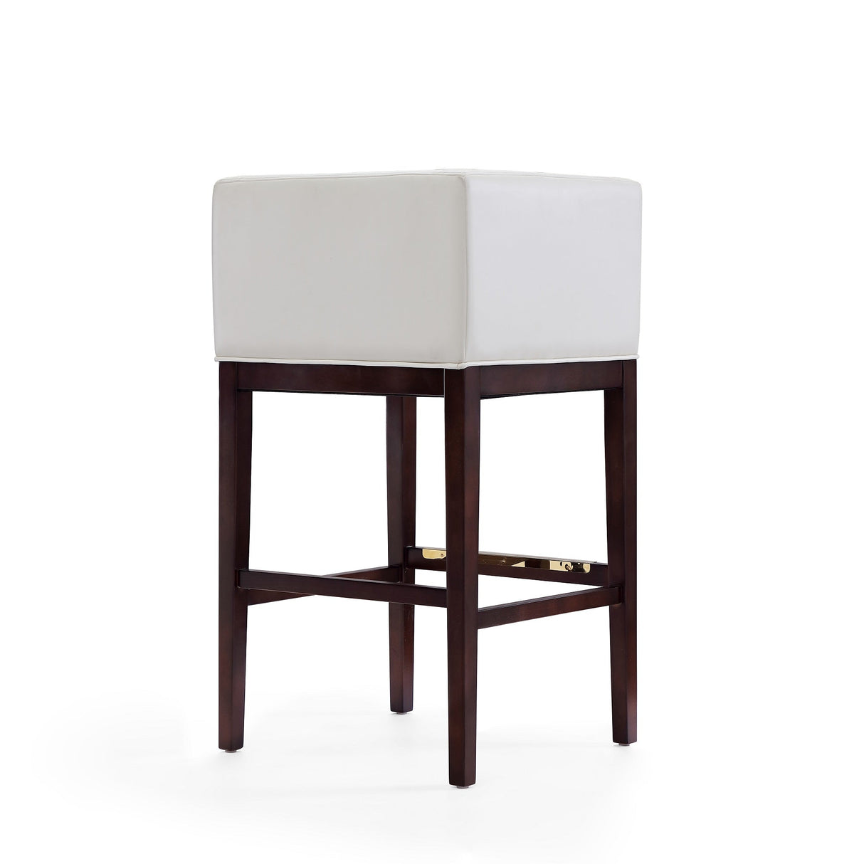 Kingsley Barstool in Ivory and Dark Walnut (set of 3) by Manhattan Comfort at Eve Furniture