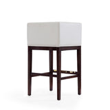 Kingsley Barstool in Ivory and Dark Walnut (set of 3) by Manhattan Comfort at Eve Furniture