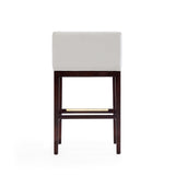 Kingsley Barstool in Ivory and Dark Walnut (set of 3) by Manhattan Comfort at Eve Furniture