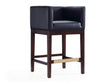 Kingsley Counter Stool in Black and Dark Walnut by Manhattan Comfort at Eve Furniture