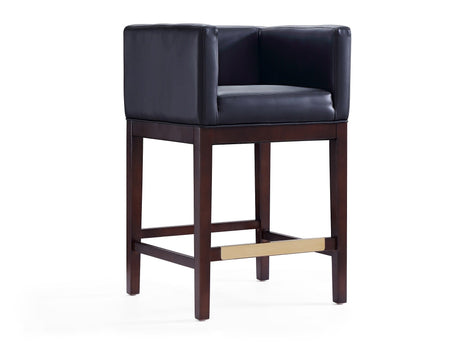 Kingsley Counter Stool in Black and Dark Walnut by Manhattan Comfort at Eve Furniture