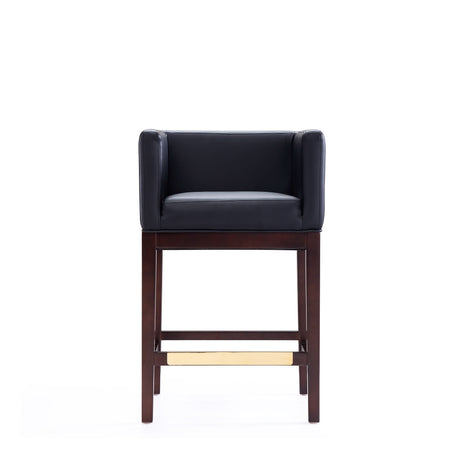 Kingsley Counter Stool in Black and Dark Walnut (set of 2) by Manhattan Comfort at Eve Furniture