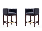 Kingsley Counter Stool in Black and Dark Walnut (set of 2) by Manhattan Comfort at Eve Furniture