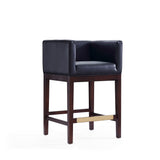 Kingsley Counter Stool in Black and Dark Walnut (set of 3) by Manhattan Comfort at Eve Furniture