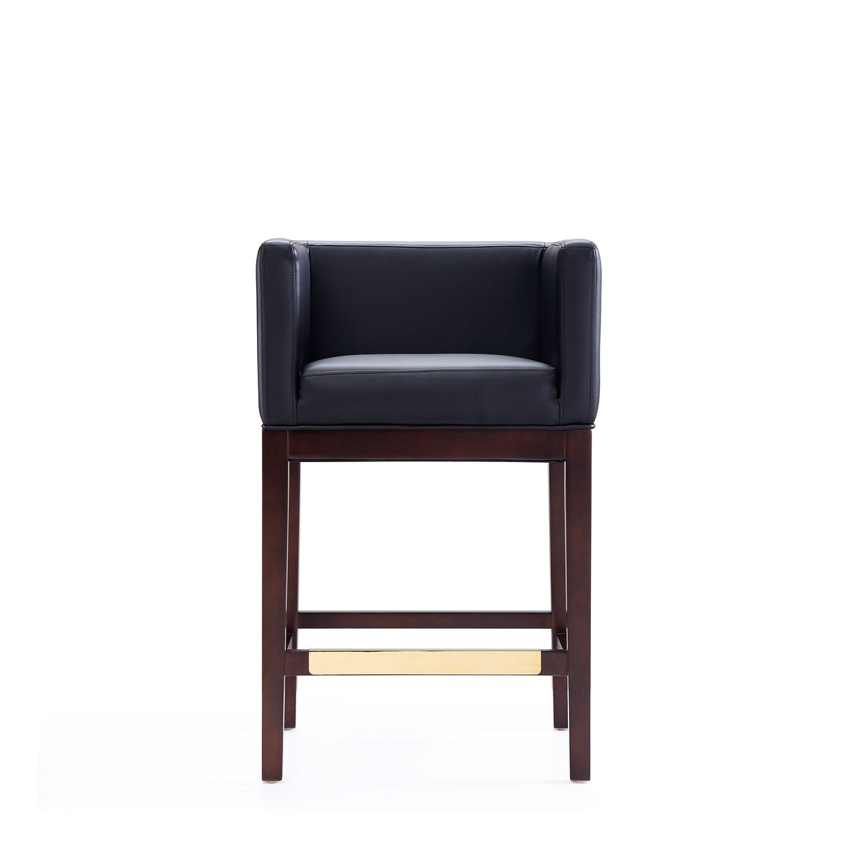 Kingsley Counter Stool in Black and Dark Walnut (set of 3) by Manhattan Comfort at Eve Furniture