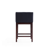 Kingsley Counter Stool in Black and Dark Walnut (set of 3) by Manhattan Comfort at Eve Furniture