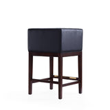 Kingsley Counter Stool in Black and Dark Walnut (set of 3) by Manhattan Comfort at Eve Furniture