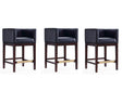 Kingsley Counter Stool in Black and Dark Walnut (set of 3) by Manhattan Comfort at Eve Furniture