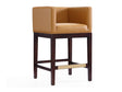 Kingsley Counter Stool in Camel and Dark Walnut by Manhattan Comfort at Eve Furniture
