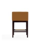 Kingsley Counter Stool in Camel and Dark Walnut (set of 3) by Manhattan Comfort at Eve Furniture