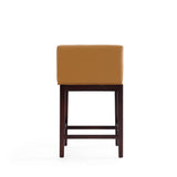 Kingsley Counter Stool in Camel and Dark Walnut (set of 3) by Manhattan Comfort at Eve Furniture