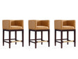 Kingsley Counter Stool in Camel and Dark Walnut (set of 3) by Manhattan Comfort at Eve Furniture