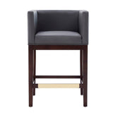 Kingsley Counter Stool in Grey and Dark Walnut by Manhattan Comfort at Eve Furniture