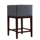 Kingsley Counter Stool in Grey and Dark Walnut by Manhattan Comfort at Eve Furniture