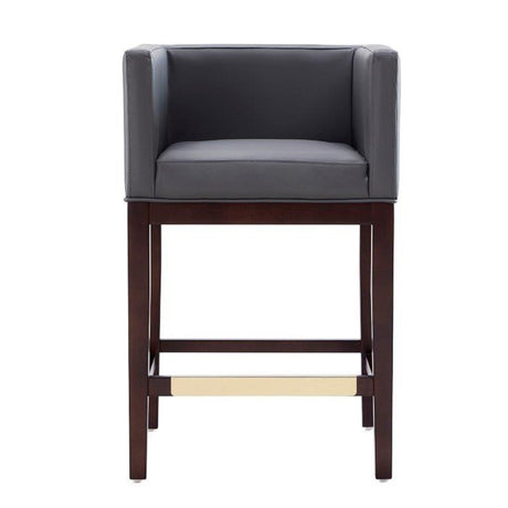 Kingsley Counter Stool in Grey and Dark Walnut by Manhattan Comfort at Eve Furniture