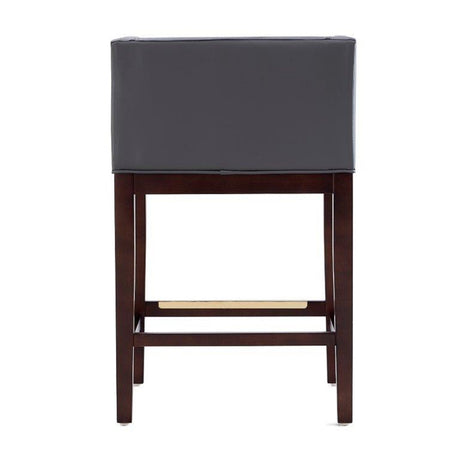 Kingsley Counter Stool in Grey and Dark Walnut by Manhattan Comfort at Eve Furniture