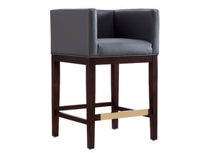 Kingsley Counter Stool in Grey and Dark Walnut by Manhattan Comfort at Eve Furniture