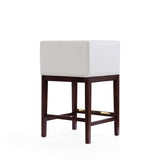 Kingsley Counter Stool in Ivory and Dark Walnut by Manhattan Comfort at Eve Furniture