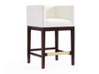 Kingsley Counter Stool in Ivory and Dark Walnut by Manhattan Comfort at Eve Furniture