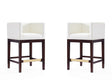 Kingsley Counter Stool in Ivory and Dark Walnut (set of 2) by Manhattan Comfort at Eve Furniture