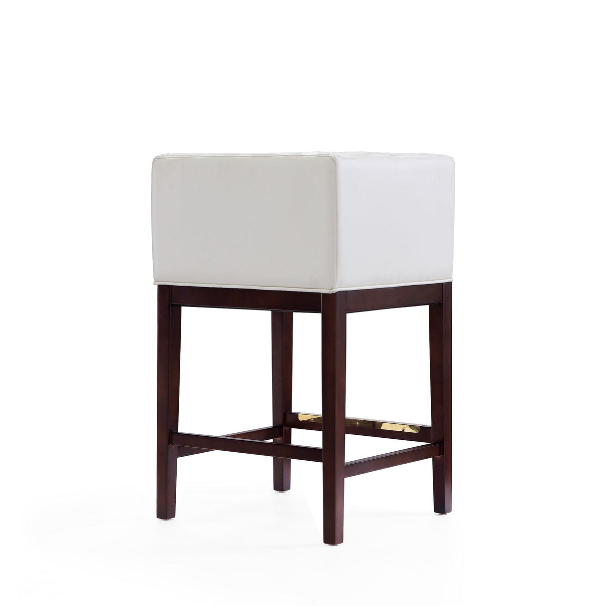 Kingsley Counter Stool in Ivory and Dark Walnut (set of 3) by Manhattan Comfort at Eve Furniture