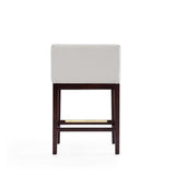 Kingsley Counter Stool in Ivory and Dark Walnut (set of 3) by Manhattan Comfort at Eve Furniture