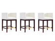 Kingsley Counter Stool in Ivory and Dark Walnut (set of 3) by Manhattan Comfort at Eve Furniture