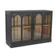 Kingston 48" Two Door Glass Cabinet in Black with Natural Interior by Home Trends & Design at Eve Furniture