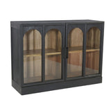 Kingston 48" Two Door Glass Cabinet in Black with Natural Interior by Home Trends & Design at Eve Furniture