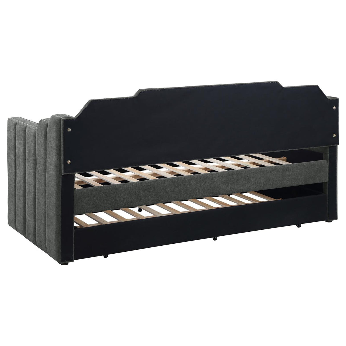 Kingston Charcoal Upholstered Twin Daybed with Trundle by Coaster at Eve Furniture