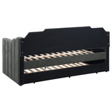 Kingston Charcoal Upholstered Twin Daybed with Trundle by Coaster at Eve Furniture