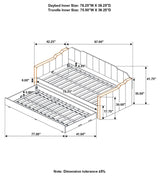 Kingston Charcoal Upholstered Twin Daybed with Trundle by Coaster at Eve Furniture