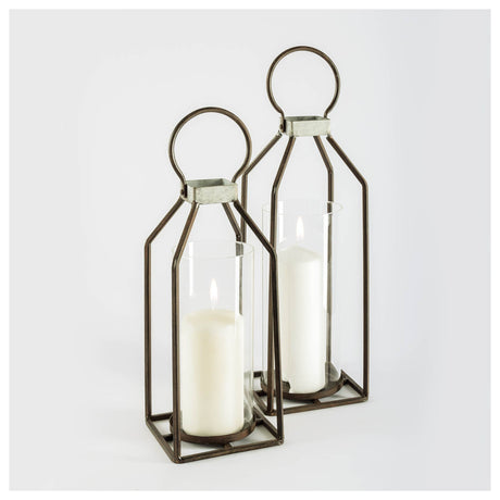 Kingston II Small Rustic Metal Framed Table Candle Holder by Mercana at Eve Furniture