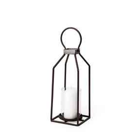 Kingston II Small Rustic Metal Framed Table Candle Holder by Mercana at Eve Furniture