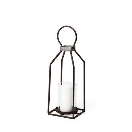Kingston II Small Rustic Metal Framed Table Candle Holder by Mercana at Eve Furniture