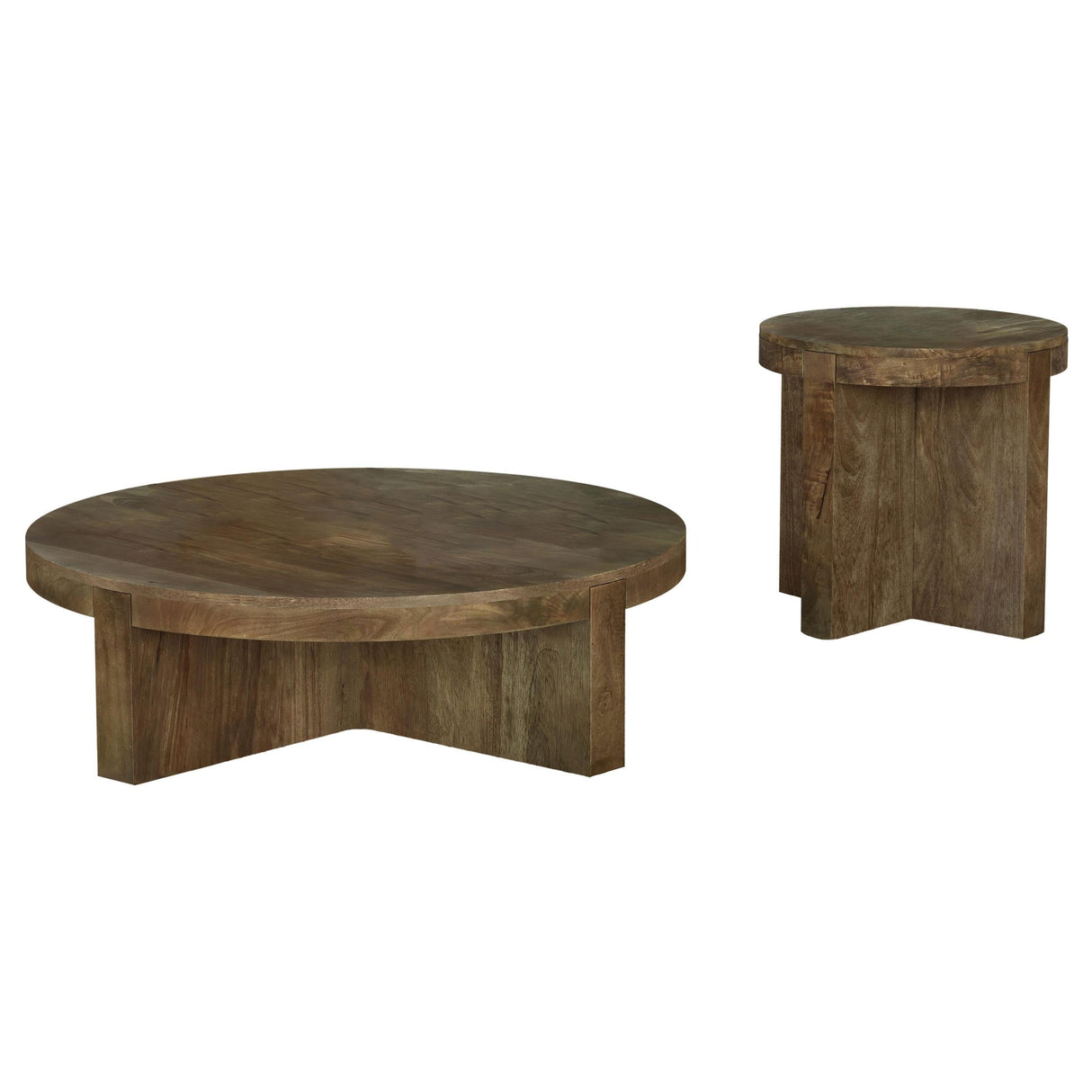 Kinkaid Brown 2-Piece Solid Wood Coffee and End Table Set by Coaster at Eve Furniture