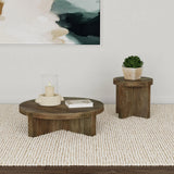 Kinkaid Brown 2-Piece Solid Wood Coffee and End Table Set by Coaster at Eve Furniture