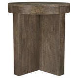 Kinkaid Brown Round Solid Mango Wood End Table by Coaster at Eve Furniture