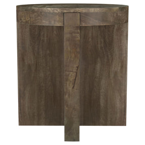 Kinkaid Brown Round Solid Mango Wood End Table by Coaster at Eve Furniture