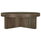 Kinkaid Round Solid Mango Wood Coffee Table Brown by Coaster at Eve Furniture