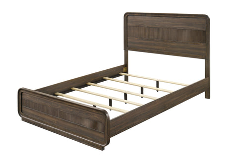 Kinkaid Warm Wood Queen Panel Bed by Crown Mark at Eve Furniture